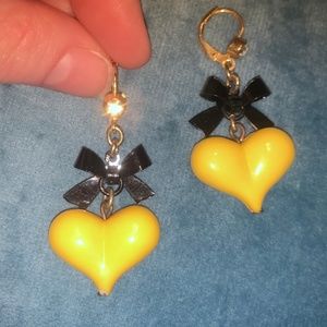 Yellow and Black Betsey Johnson Earrings